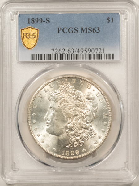 Dollars 1899-S $1 MORGAN DOLLAR – PCGS MS-63 FLASHY LUSTROUS & FULLY STRUCK, NICE!