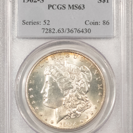 Dollars 1902-S $1 MORGAN DOLLAR – PCGS MS-63, FLASHY & CHOICE!