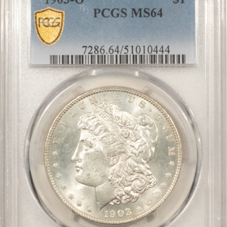 Dollars 1903-O $1 MORGAN DOLLAR – PCGS MS-64, FRESH WHITE, PREMIUM GEM QUALITY!