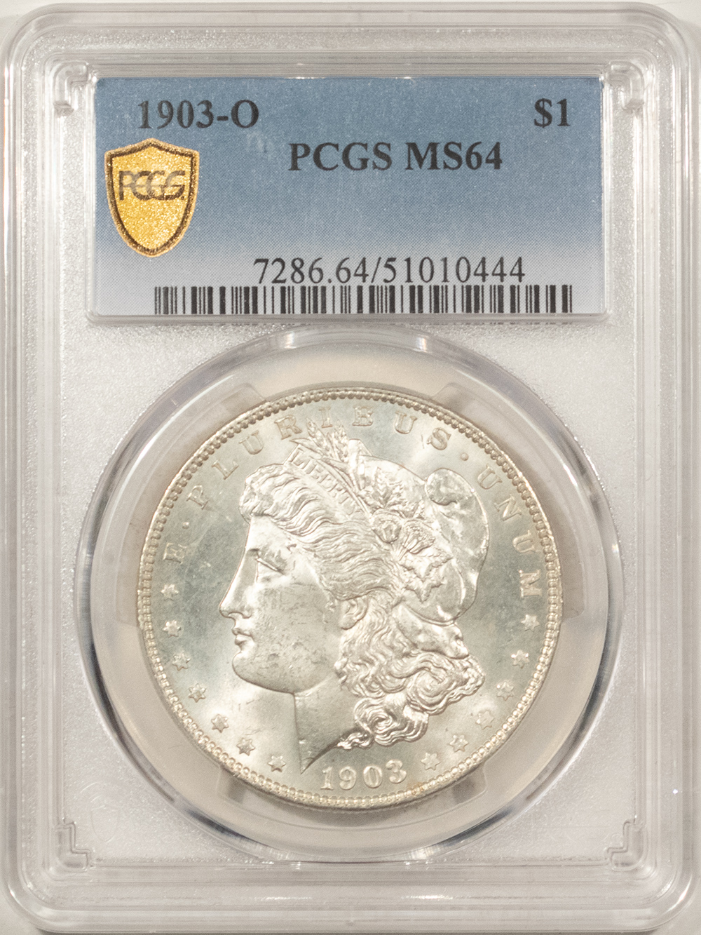 Dollars 1903-O $1 MORGAN DOLLAR – PCGS MS-64, FRESH WHITE, PREMIUM GEM QUALITY! Dollars 1903-O $1 MORGAN DOLLAR – PCGS MS-64, FRESH WHITE, PREMIUM GEM QUALITY!