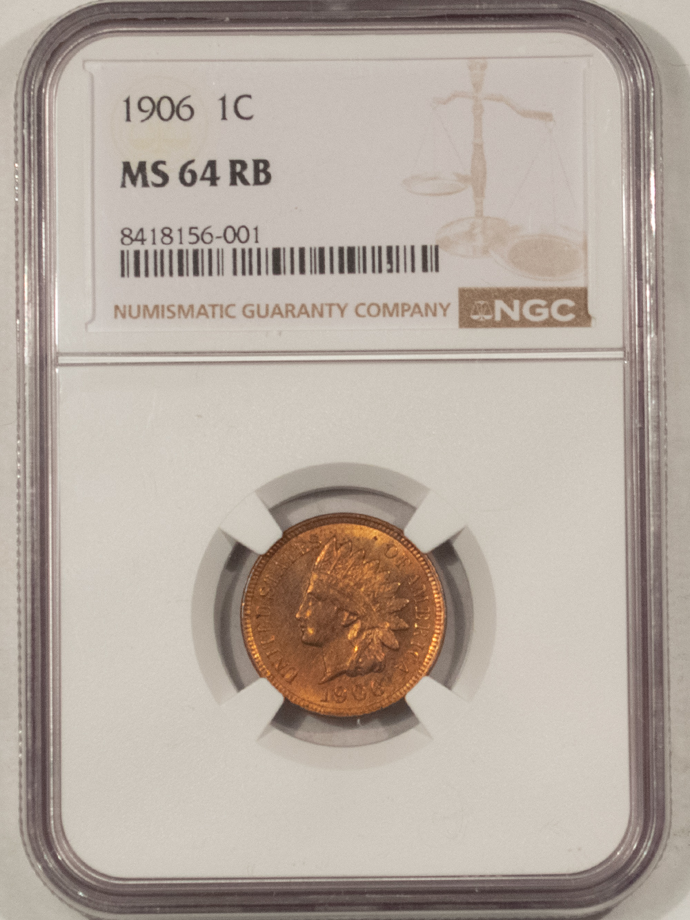 Indian 1906 INDIAN CENT – NGC MS-64 RB Indian 1906 INDIAN CENT – NGC MS-64 RB