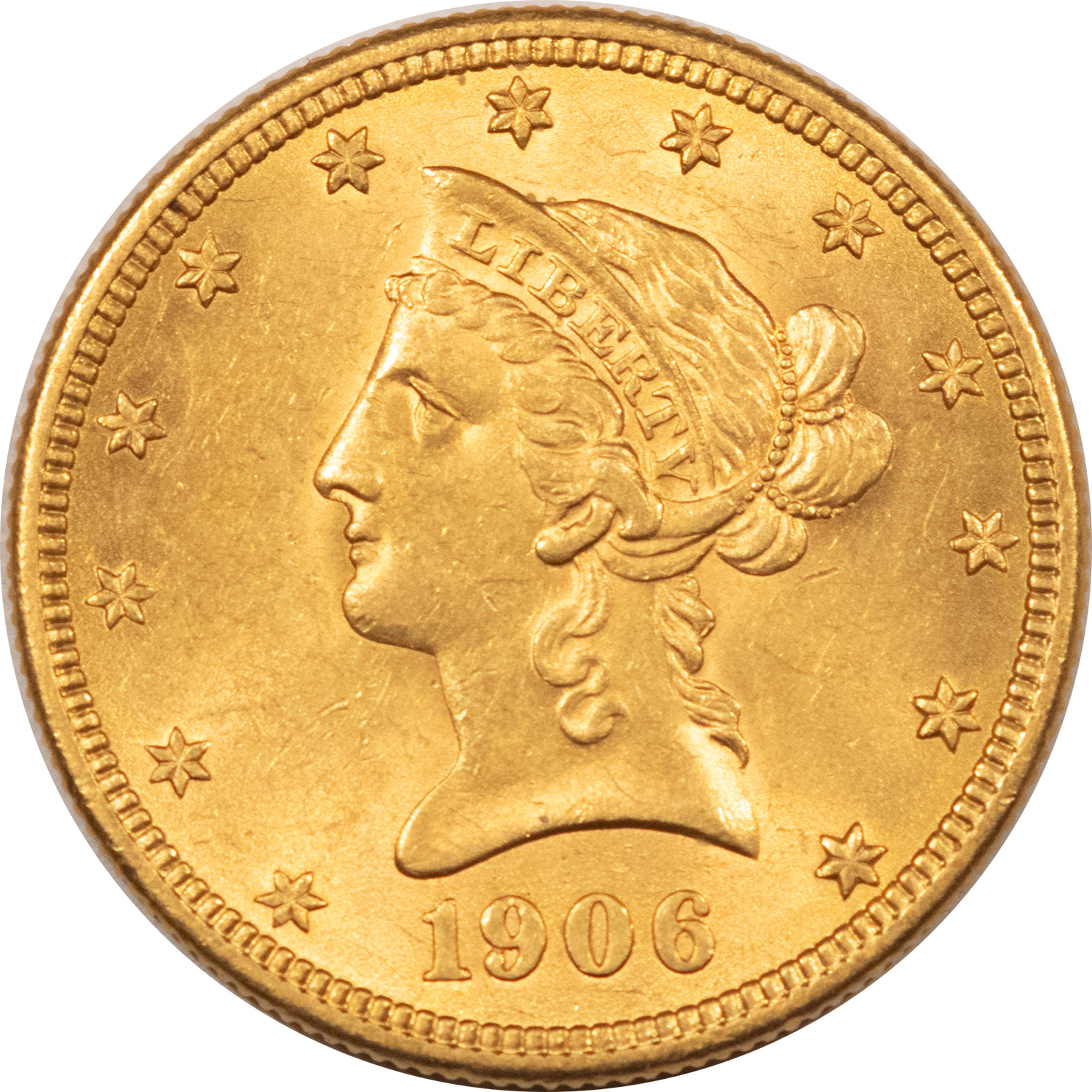 $10 1906-D $10 LIBERTY GOLD EAGLE, UNCIRCULATED, CHOICE FRESH, 1ST DENVER MINT GOLD! $10 1906-D $10 LIBERTY GOLD EAGLE, UNCIRCULATED, CHOICE FRESH, 1ST DENVER MINT GOLD!
