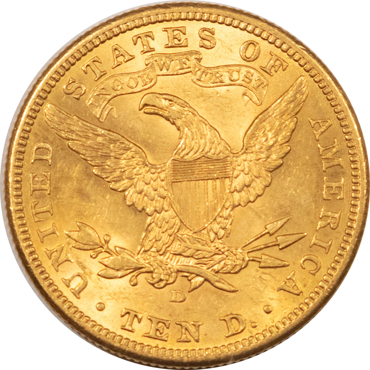 $10 1906-D $10 LIBERTY GOLD EAGLE, UNCIRCULATED, CHOICE FRESH, 1ST DENVER MINT GOLD! $10 1906-D $10 LIBERTY GOLD EAGLE, UNCIRCULATED, CHOICE FRESH, 1ST DENVER MINT GOLD!