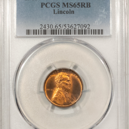 Lincoln Cents (Wheat) 1909 LINCOLN CENT – PCGS MS-65 RB, PRETTY GEM!