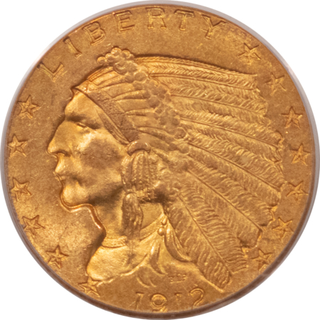 $2.50 1912 $2.50 INDIAN GOLD QUARTER EAGLE – PCGS MS-63, TOUGH DATE, PRETTY COLOR, PQ!