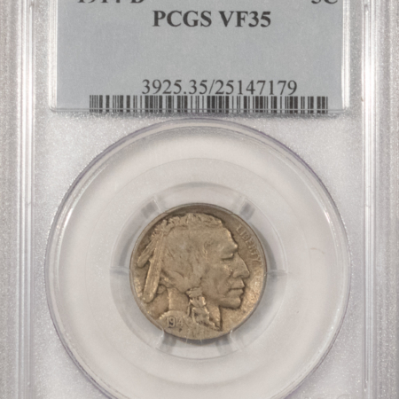 Buffalo Nickels 1914-D BUFFALO NICKEL – PCGS VF-35