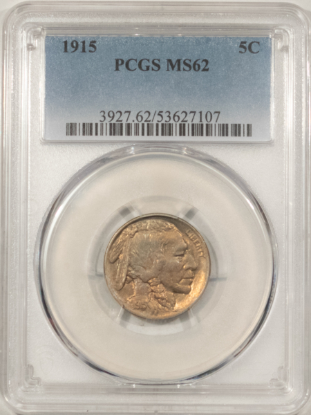 Buffalo Nickels 1915 BUFFALO NICKEL – PCGS MS-62, ATTRACTIVE & CHOICE!