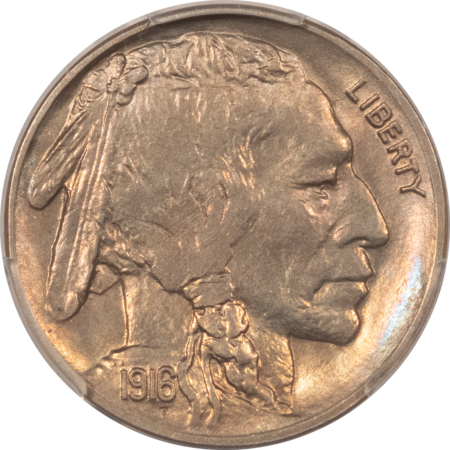 Buffalo Nickels 1916 BUFFALO NICKEL – PCGS MS-62, ATTRACTIVE & CHOICE!