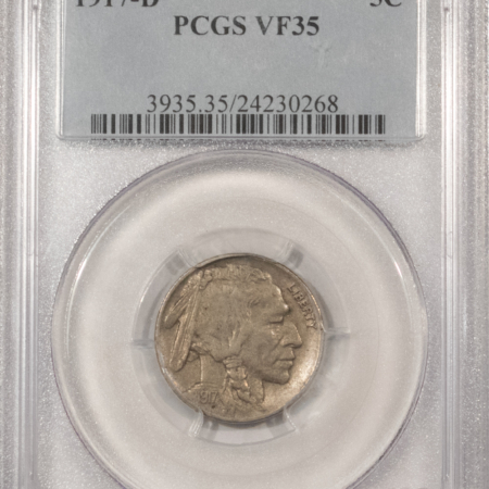 Buffalo Nickels 1917-D BUFFALO NICKEL – PCGS VF-35