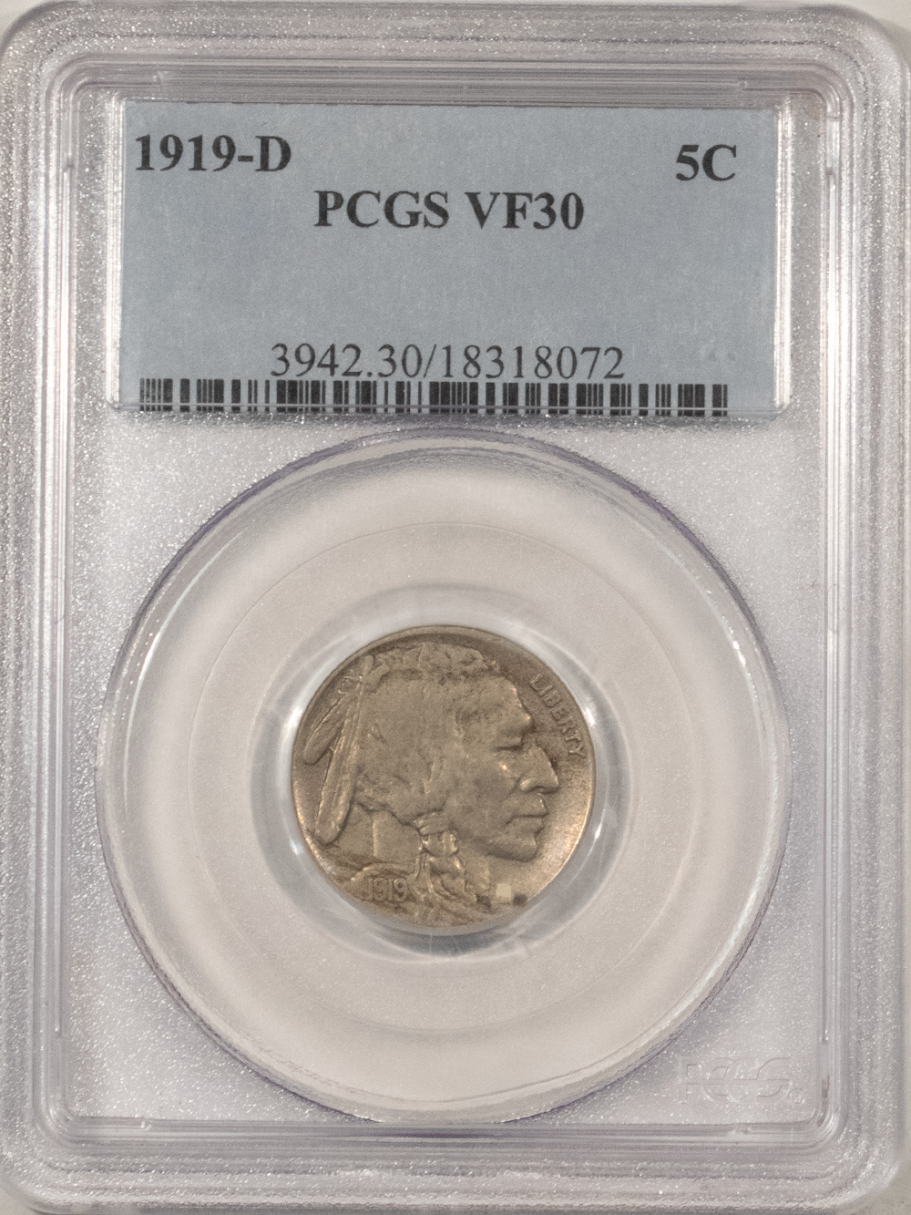 Buffalo Nickels 1919-D BUFFALO NICKEL – PCGS VF-30 Buffalo Nickels 1919-D BUFFALO NICKEL – PCGS VF-30