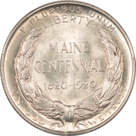 Early Commems 1920 MAINE COMMEMORATIVE HALF DOLLAR – PCGS MS-64 BLAST WHITE