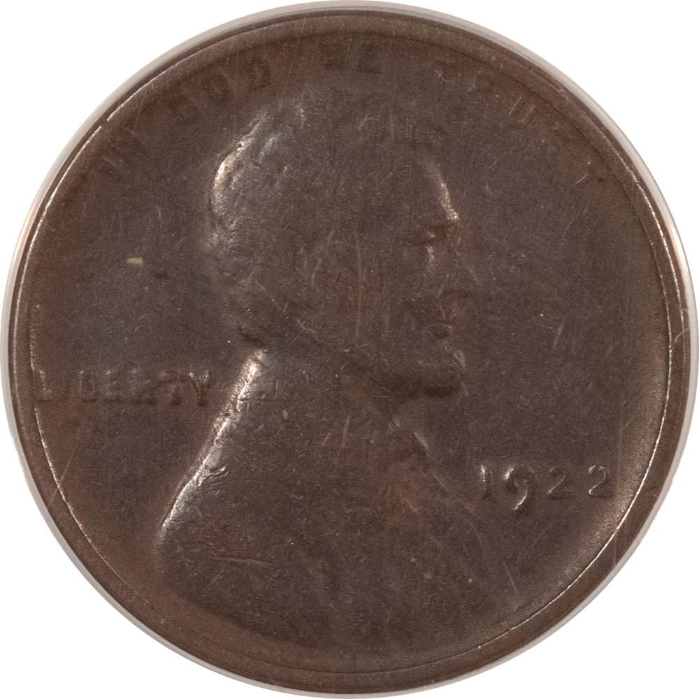 Lincoln Cents (Wheat) 1922 NO D LINCOLN CENT, STRONG REVERSE – ANACS VF-30, KEY-DATE! Lincoln Cents (Wheat) 1922 NO D LINCOLN CENT, STRONG REVERSE – ANACS VF-30, KEY-DATE!