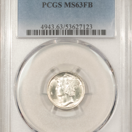Dimes 1924 MERCURY DIME – PCGS MS-63 FB, WHITE & CHOICE!