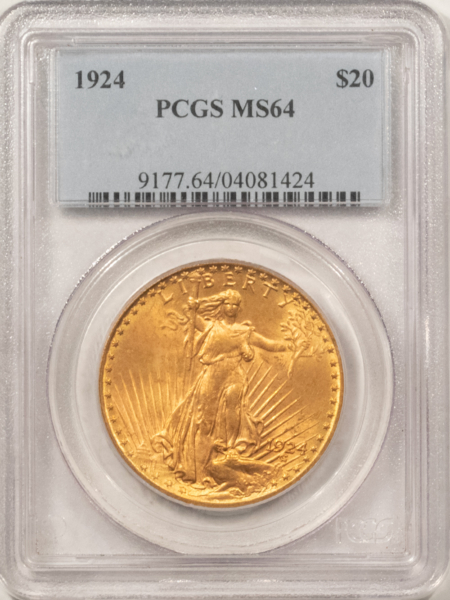 $20 1924 $20 ST GAUDENS GOLD DOUBLE EAGLE – PCGS MS-64
