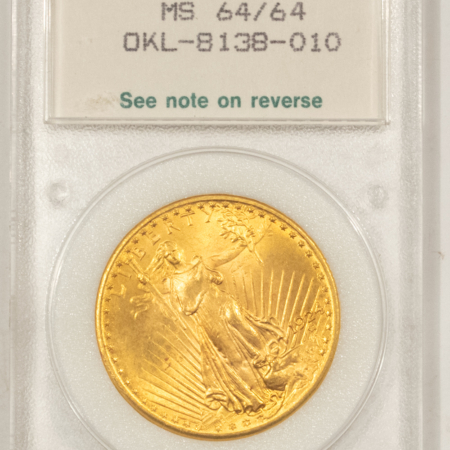 New Store Items 1924 $20 ST GAUDENS GOLD DOUBLE EAGLE – NEAT VINTAGE NCI MS-64/64 HOLDER!