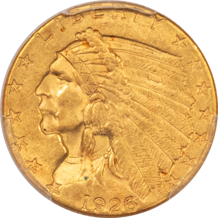 $2.50 1926 $2.50 INDIAN GOLD QUARTER EAGLE – PCGS MS-63