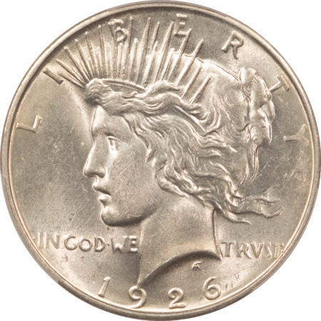 Dollars 1926-D $1 PEACE DOLLAR – PCGS AU-58 WHITE & LOOKS BU!