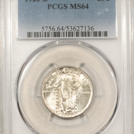 New Certified Coins 1926-D STANDING LIBERTY QUARTER – PCGS MS-64, FRESH WHITE!