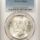 Dollars 1927 $1 PEACE DOLLAR – PCGS MS-62 BLAST WHITE & MARK FREE! Dollars 1927 $1 PEACE DOLLAR – PCGS MS-62 BLAST WHITE & MARK FREE!