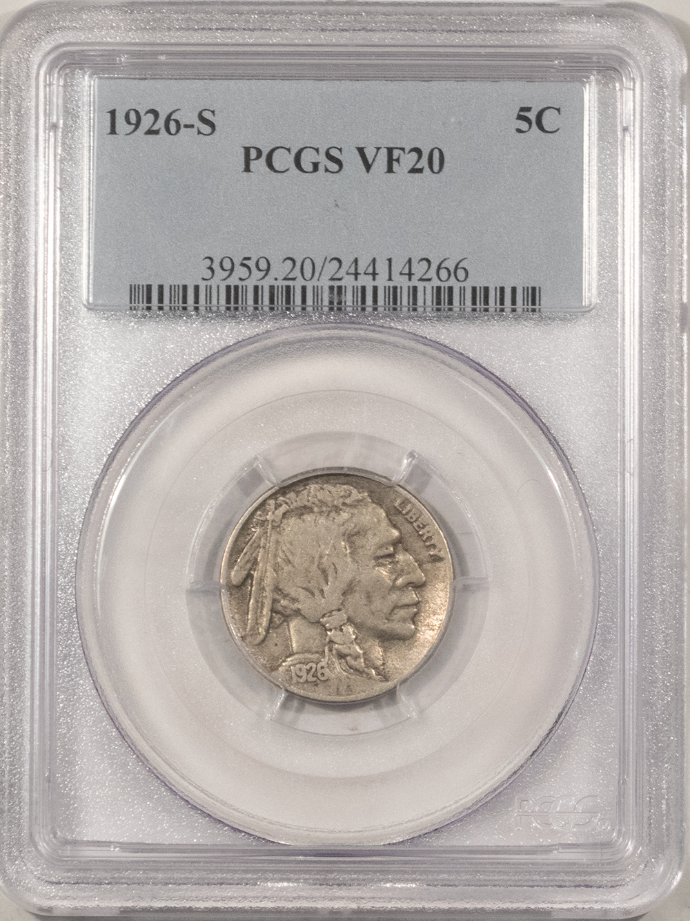 Buffalo Nickels 1926-S BUFFALO NICKEL – PCGS VF-20 Buffalo Nickels 1926-S BUFFALO NICKEL – PCGS VF-20