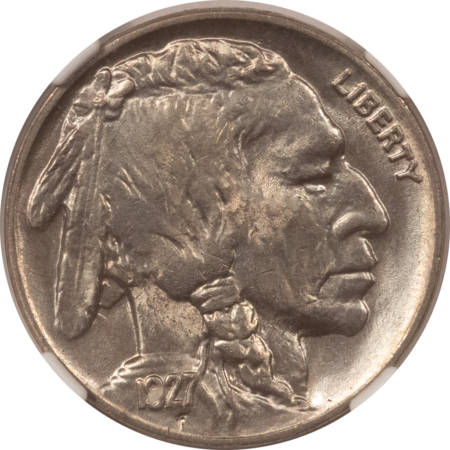 Buffalo Nickels 1927 BUFFALO NICKEL – NGC MS-65, CAC APPROVED! CRISP LUSTER, FULLY STRUCK GEM!