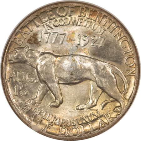 CAC Approved Coins 1927 VERMONT COMMEMORATIVE HALF DOLLAR – NGC MS-64 CAC, FATTIE HOLDER, LOOKS 65+