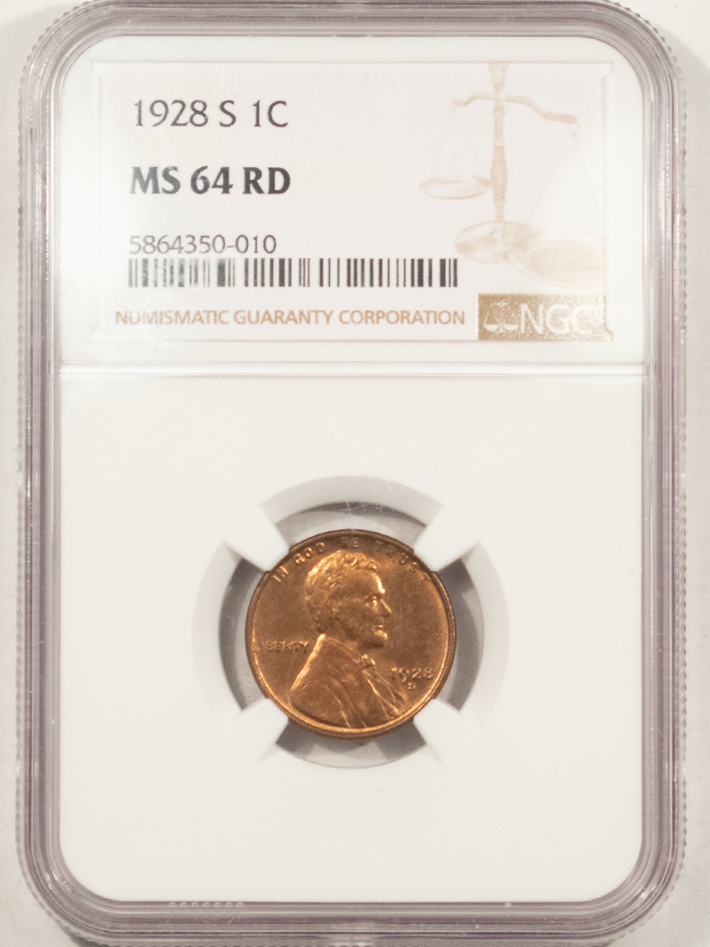 Lincoln Cents (Wheat) 1928-S LINCOLN CENT – NGC MS-64 RD, TOUGH IN FULL RED! Lincoln Cents (Wheat) 1928-S LINCOLN CENT – NGC MS-64 RD, TOUGH IN FULL RED!