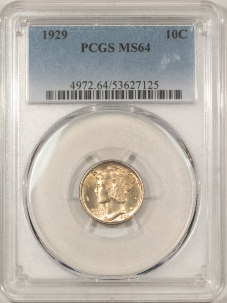 Dimes 1929 MERCURY DIME – PCGS MS-64, FRESH & ATTRACTIVE!