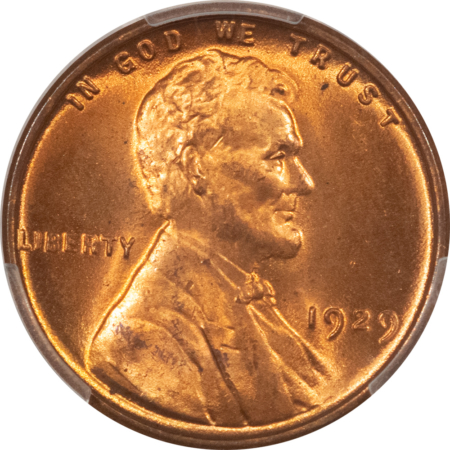 Lincoln Cents (Wheat) 1929 LINCOLN CENT – PCGS MS-64 RD, LUSTROUS RED!