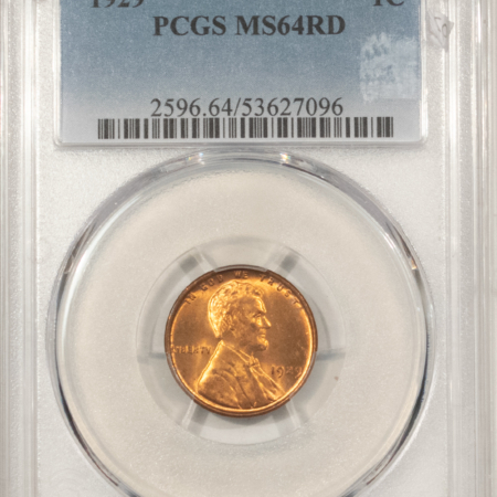 Lincoln Cents (Wheat) 1929 LINCOLN CENT – PCGS MS-64 RD, LUSTROUS RED!