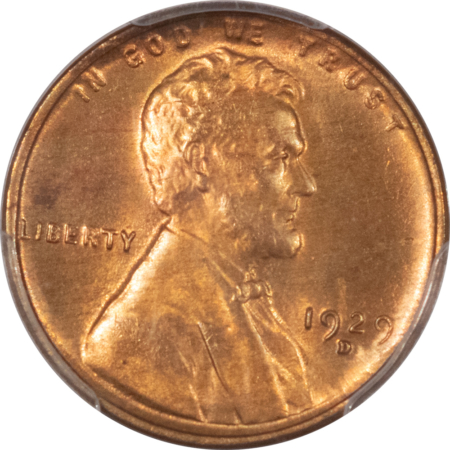 Lincoln Cents (Wheat) 1929-D LINCOLN CENT – PCGS MS-64 RD, TOUGH DATE!