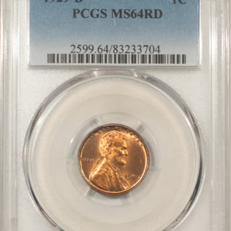 Lincoln Cents (Wheat) 1929-D LINCOLN CENT – PCGS MS-64 RD, FRESH & NICE!