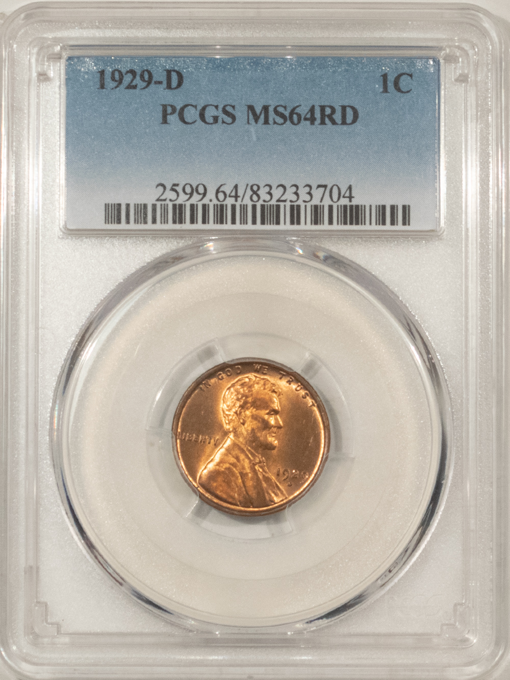 Lincoln Cents (Wheat) 1929-D LINCOLN CENT – PCGS MS-64 RD, FRESH & NICE! Lincoln Cents (Wheat) 1929-D LINCOLN CENT – PCGS MS-64 RD, FRESH & NICE!