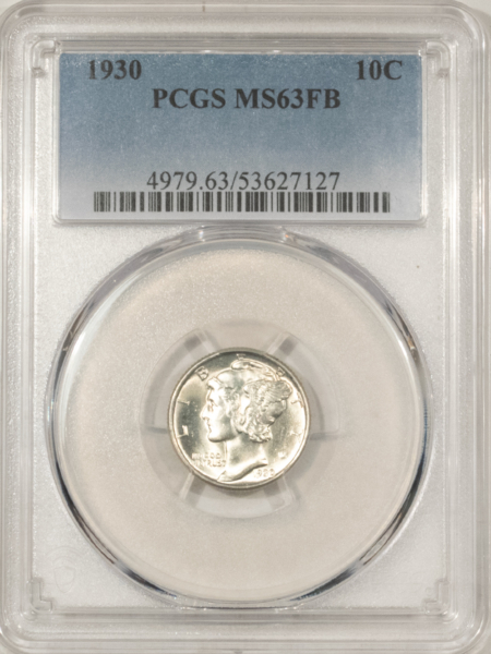 Dimes 1930 MERCURY DIME – PCGS MS-63 FB, FLASHY & PREMIUM QUALITY!