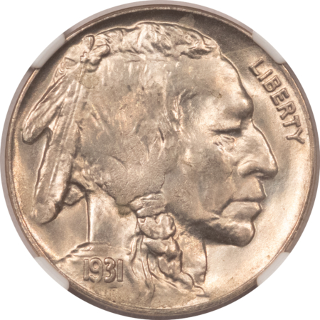 Buffalo Nickels 1931-S BUFFALO NICKEL – NGC MS-66, BLAZING & SUPERB! CAC APPROVED!