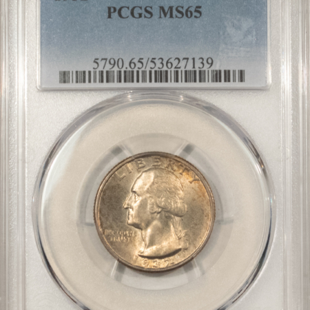 New Certified Coins 1932 WASHINGTON QUARTER – PCGS MS-65, ORIGINAL GEM! FIRST YEAR TYPE!