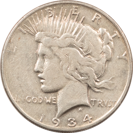 Dollars 1934-S $1 PEACE DOLLAR – CIRCULATED, KEY-DATE!