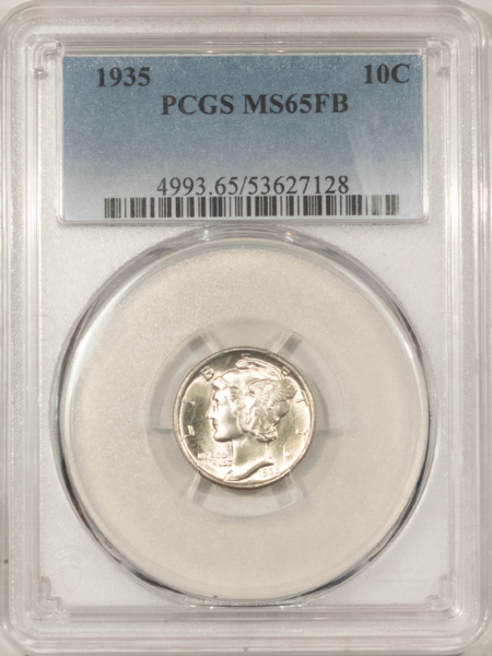 Dimes 1935 MERCURY DIME – PCGS MS-65 FB, BLAST WHITE!