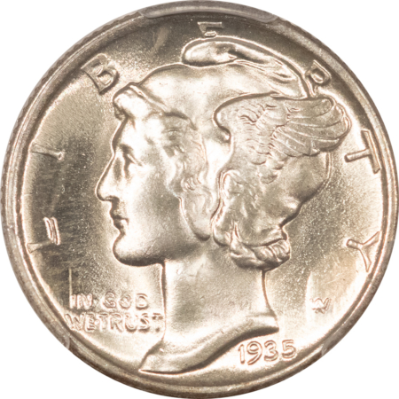 Dimes 1935 MERCURY DIME – PCGS MS-65 FB, BLAST WHITE!