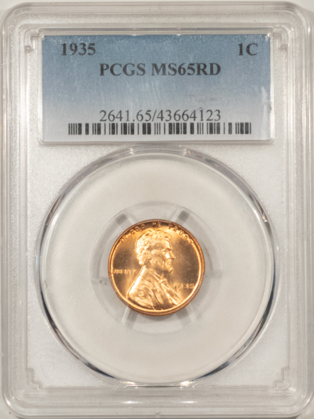 Lincoln Cents (Wheat) 1935 LINCOLN CENT – PCGS MS-65 RD GEM