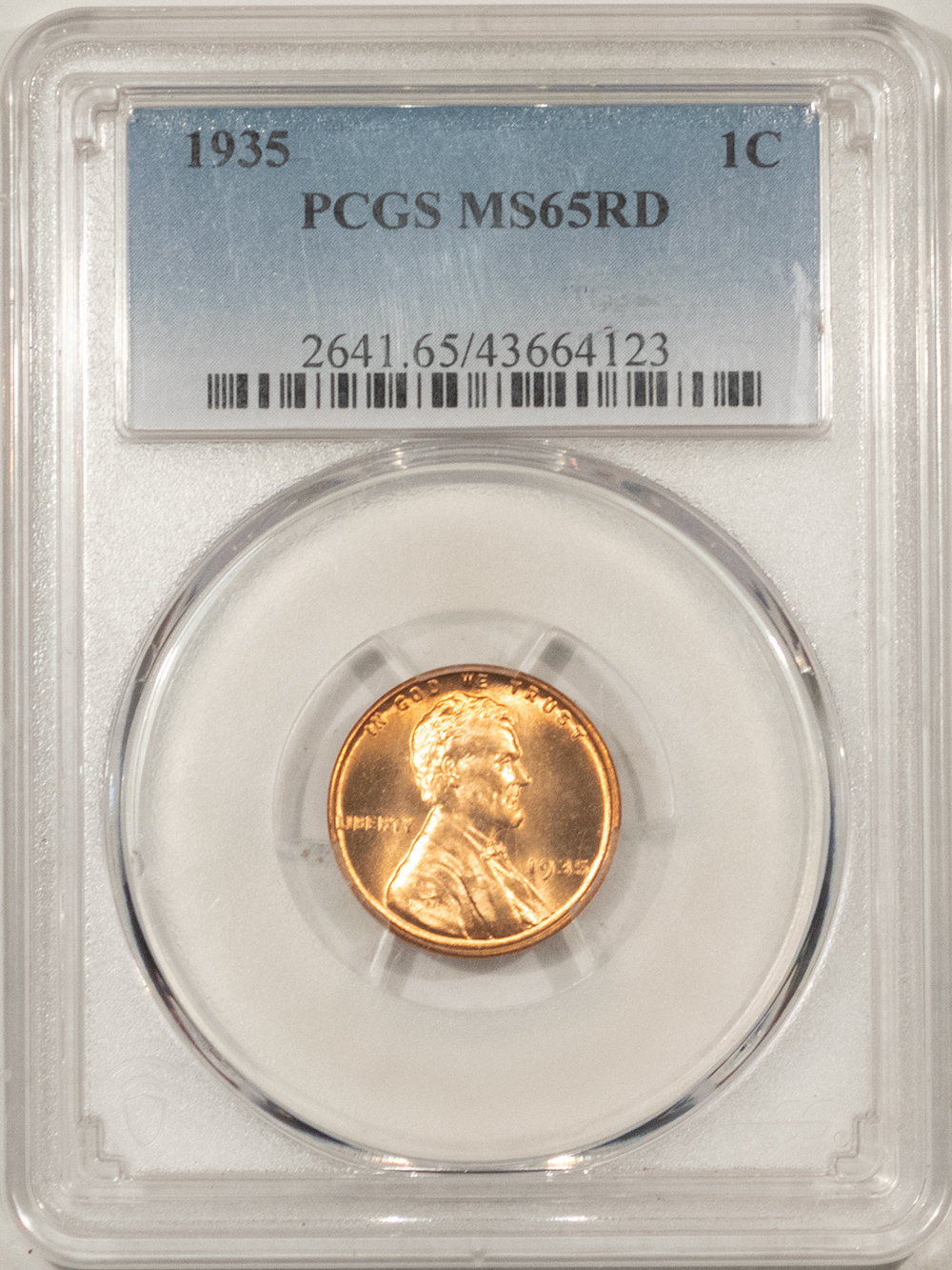 Lincoln Cents (Wheat) 1935 LINCOLN CENT – PCGS MS-65 RD GEM Lincoln Cents (Wheat) 1935 LINCOLN CENT – PCGS MS-65 RD GEM