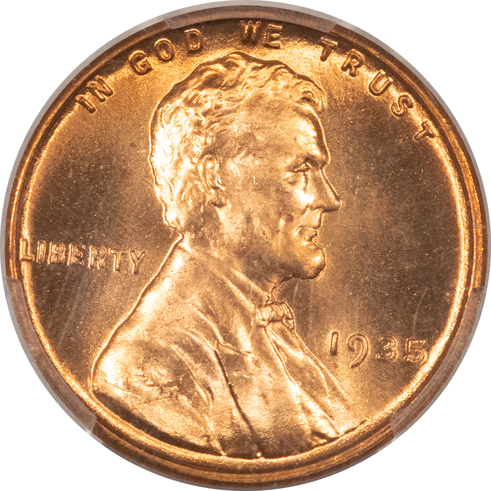 Lincoln Cents (Wheat) 1935 LINCOLN CENT – PCGS MS-65 RD GEM Lincoln Cents (Wheat) 1935 LINCOLN CENT – PCGS MS-65 RD GEM
