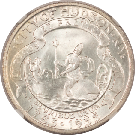 CAC Approved Coins 1935 HUDSON COMMEMORATIVE HALF DOLLAR – NGC MS-65, PREMIUM QUALITY GEM! CAC!