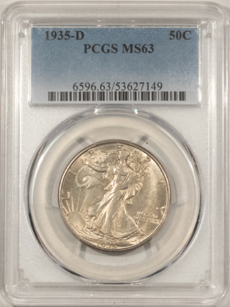 Half Dollars 1935-D WALKING LIBERTY HALF DOLLAR – PCGS MS-63, CHOICE & ORIGINAL!