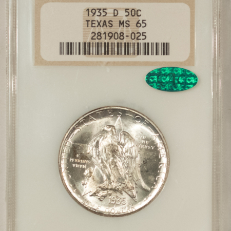 CAC Approved Coins 1935-D TEXAS COMMEMORATIVE HALF DOLLAR – NGC MS-65, PQ! OLD FATTIE! CAC APPROVED