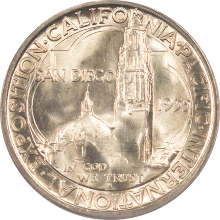 Early Commems 1935-S SAN DIEGO COMMEMORATIVE HALF DOLLAR – PCGS MS-65, OLD GREEN HOLDER & PQ!
