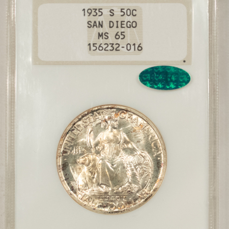 CAC Approved Coins 1935-S SAN DIEGO COMMEMORATIVE HALF – NGC MS-65 CAC, FATTIE HOLDER, SUPER PQ!
