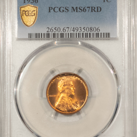 Lincoln Cents (Wheat) 1936 LINCOLN CENT – PCGS MS-67 RD BLAZING RED & SUPERB!