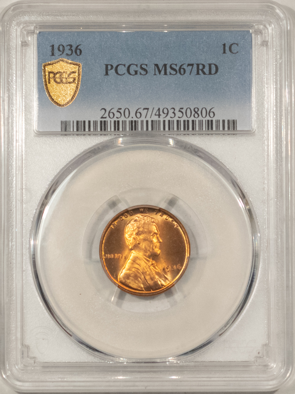 Lincoln Cents (Wheat) 1936 LINCOLN CENT – PCGS MS-67 RD BLAZING RED & SUPERB! Lincoln Cents (Wheat) 1936 LINCOLN CENT – PCGS MS-67 RD BLAZING RED & SUPERB!