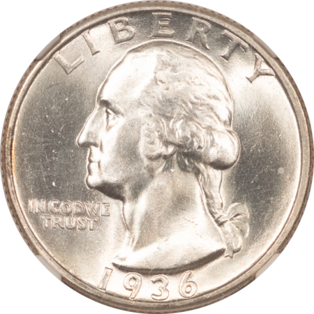 New Certified Coins 1936 WASHINGTON QUARTER – NGC MS-64, FRESH WHITE!